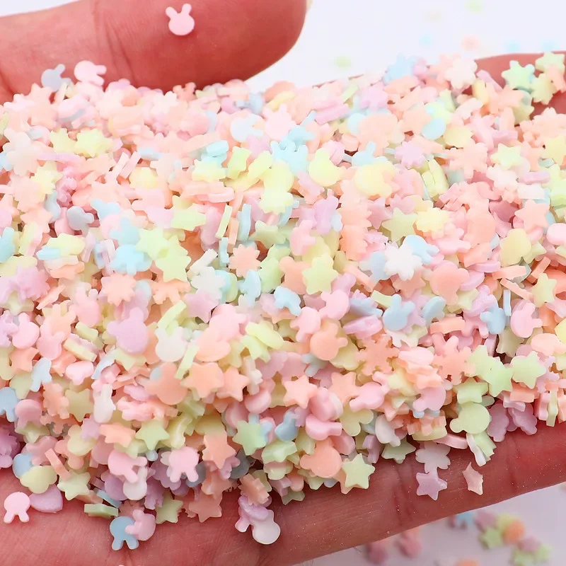 Mixed Heart Star Sakura Rabbit Luminous Polymer Slices Hot Clay Sprinkles for Crafts DIY Slime Crystal Mud Filling Accessories