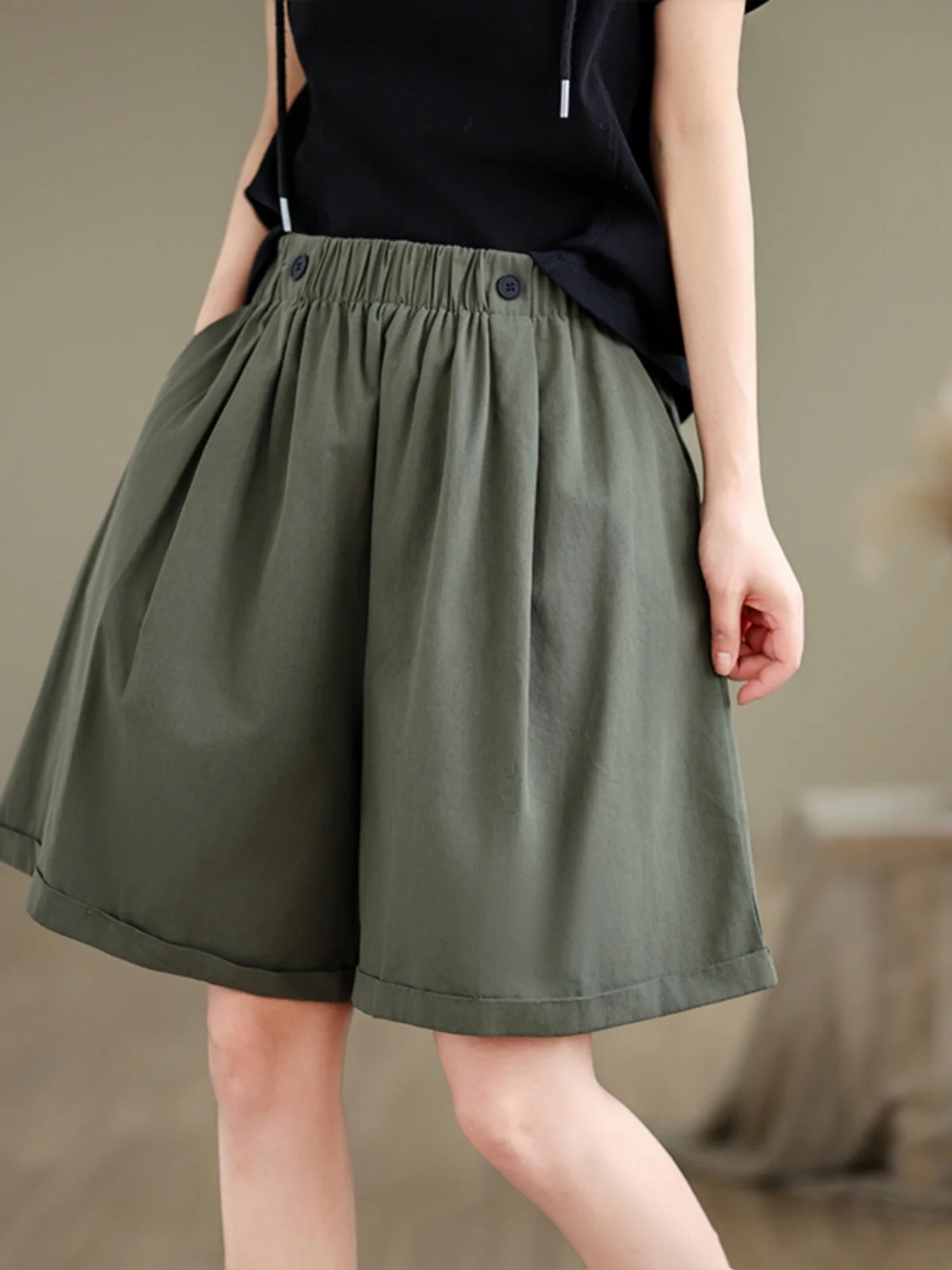 Retro spodnie damskie z wysokim stanem i szerokimi nogawkami, luźne, wyszczuplające, letnie, cienkie, uniwersalne, z wysokim stanem i szerokimi nogawkami.