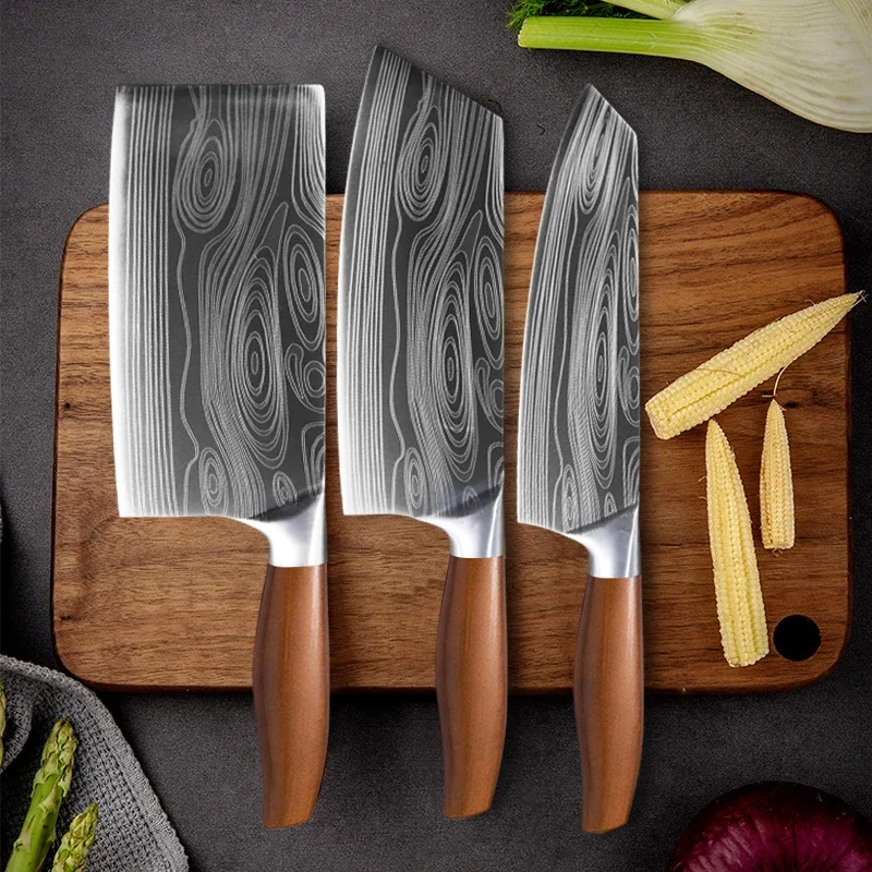 Stainless Steel Kitchen Chef Knife Set Professional Japanese Meat Fish Slicing Vegetables Cutter Butcher Cleaver Knives