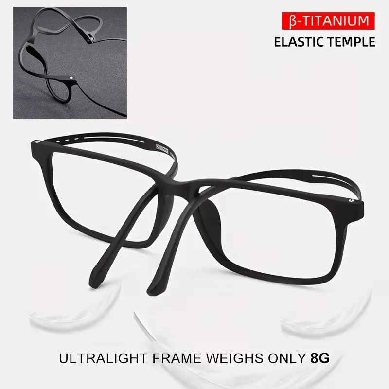 Ultraleichte multifokale Lesebrille aus reinem Titan für Herren und Damen, Anti-Blaulicht-blockierende Hyperopie-Business-Brille mit großem Rahmen