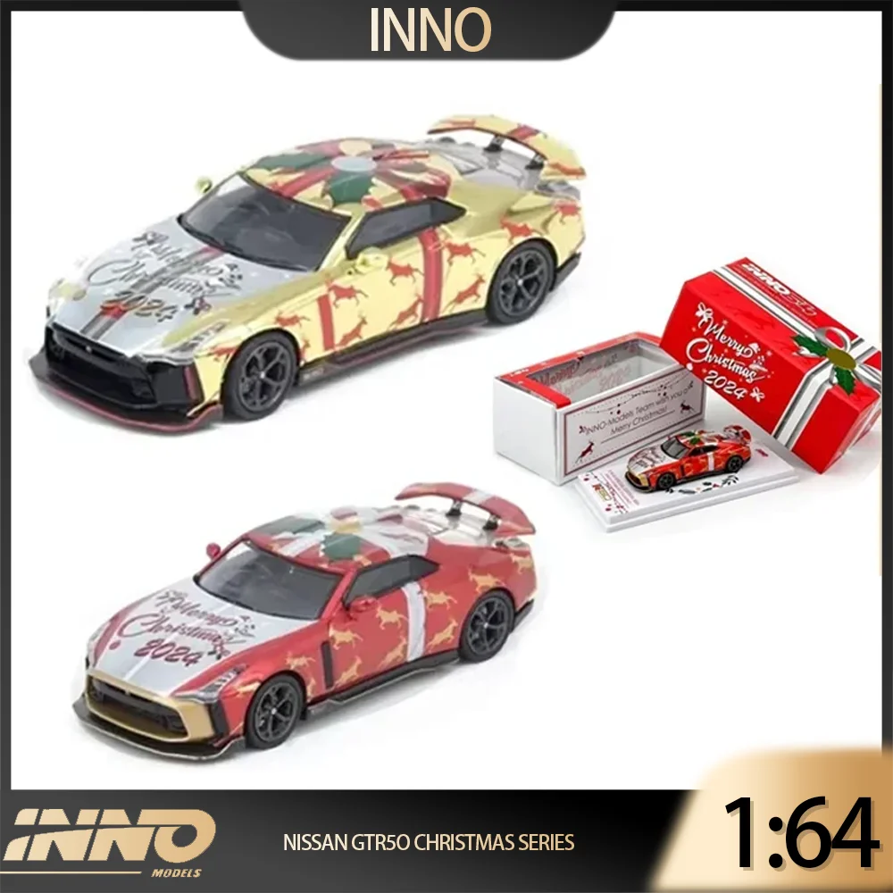 INNO 1:64 Nissan GTR50 Ferrari F40 2023 Sunshine Pickup Doll Alloy Diecast Car Model Christmas Edition Series Collection Gift