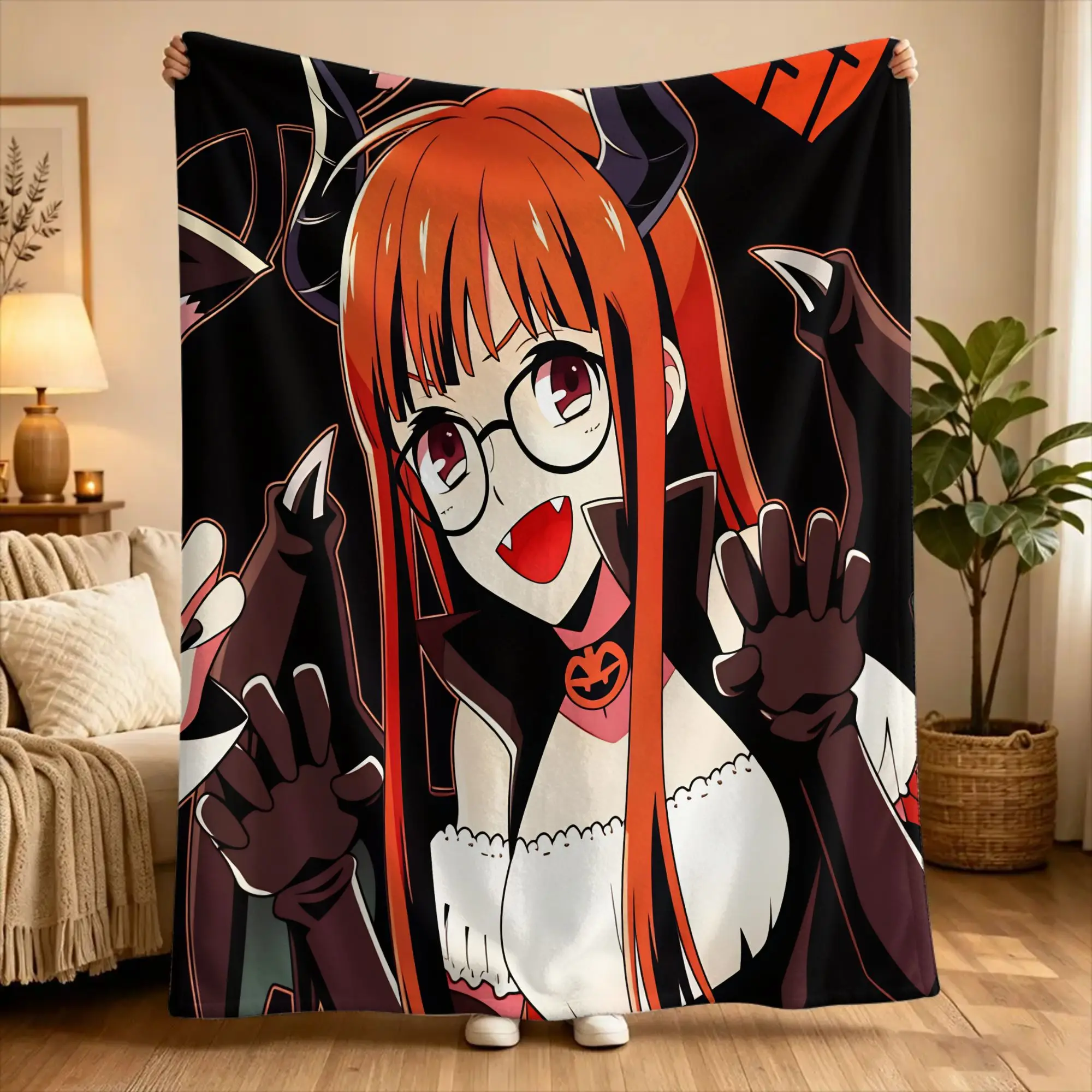 P5 Futaba Sakura Joker Warm Soft Blankets  Boy Girl Plush Throw Blanket Funny Home Decor Flannel Bedspread Sofa Bed Cover