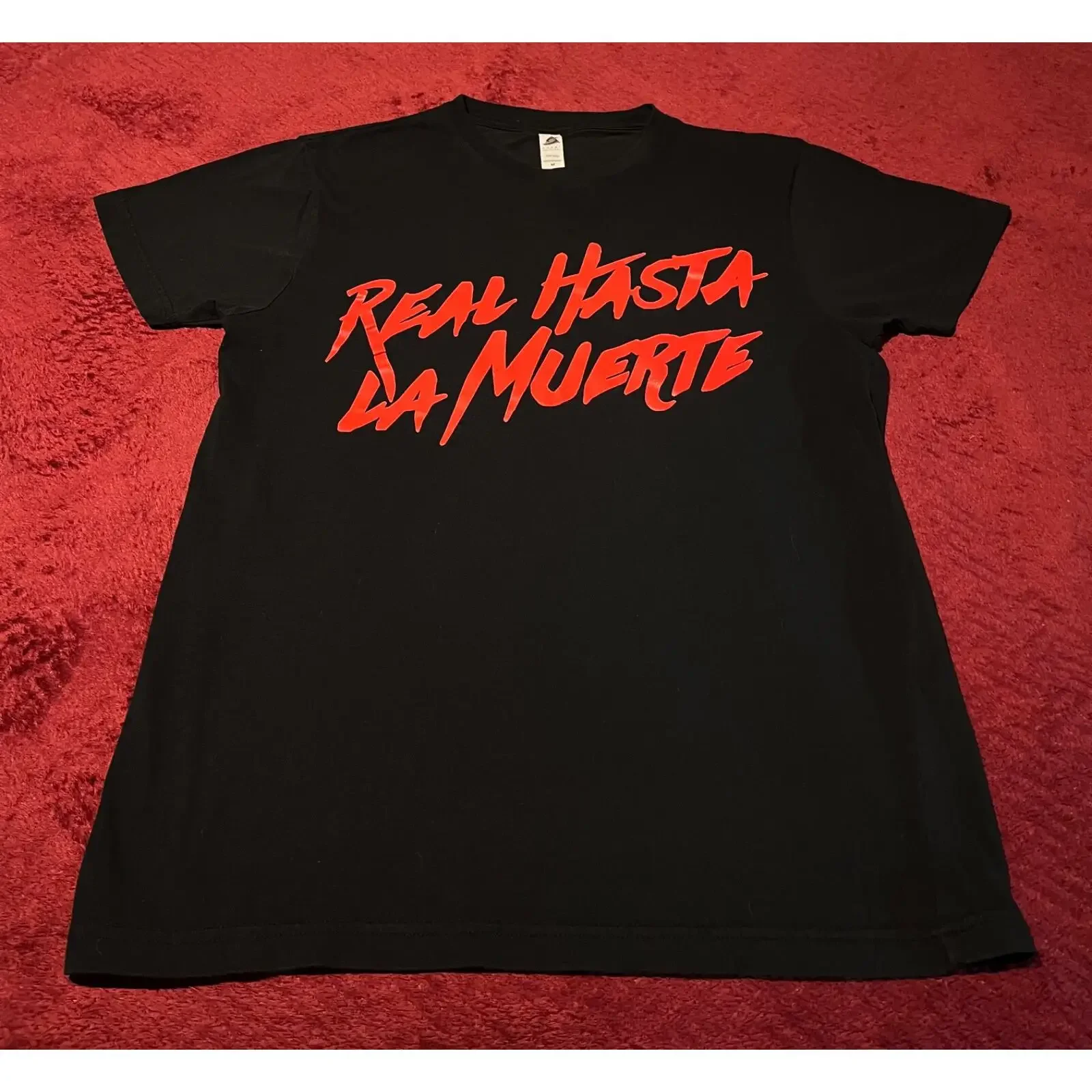 Anuel AA Real Hasta La Muerte T Shirt Men s Size Medium Pre Owned vintage Washed Versatile homme Soft designer clothes
