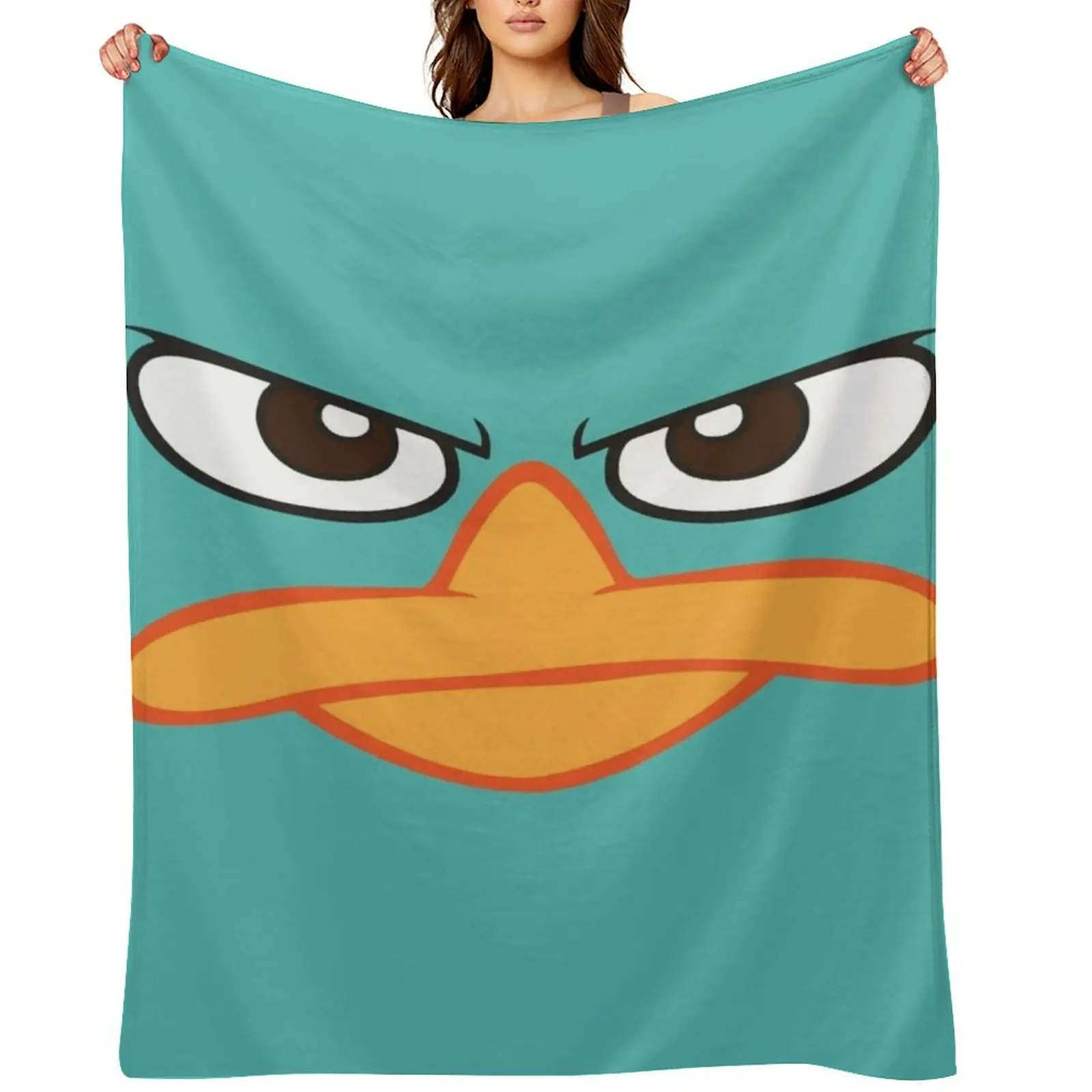 

Perry the Platypus Mask Throw Blanket Luxury Luxury Brand Summer Beddings Luxury Designer Blankets