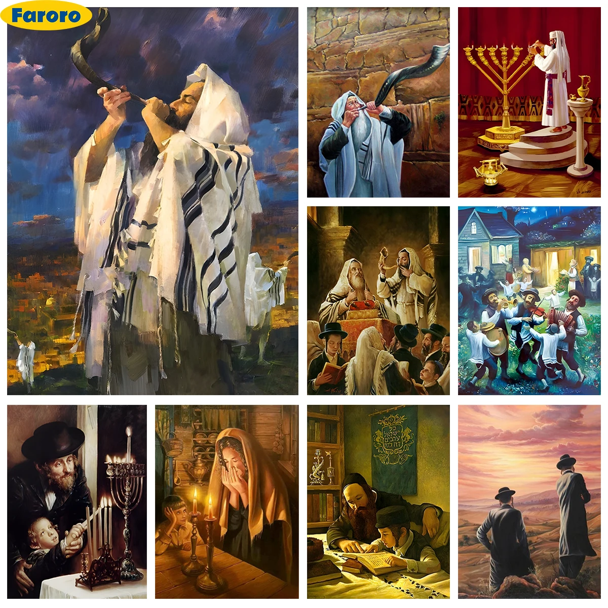 

Jewish Diamond Painting Kit Adults And Children Diy Diamond Embroidery Cross Stitch Jewish Shofar Home Wall Decor Handmade Gifts