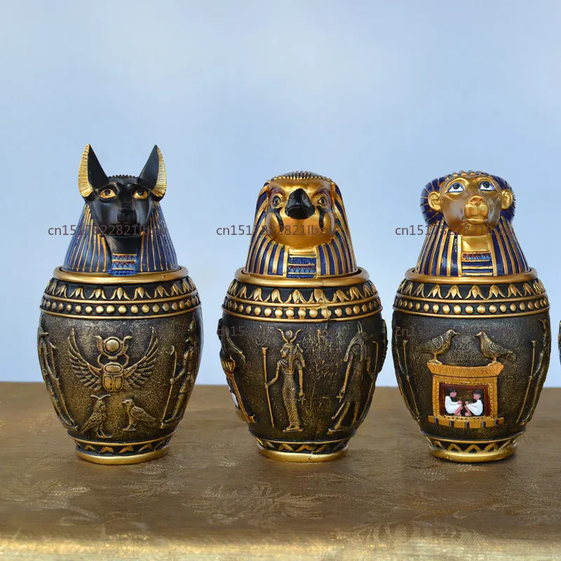 Egyptian Pet Urn Ornaments Canopic Jar Ornaments Home Decorations