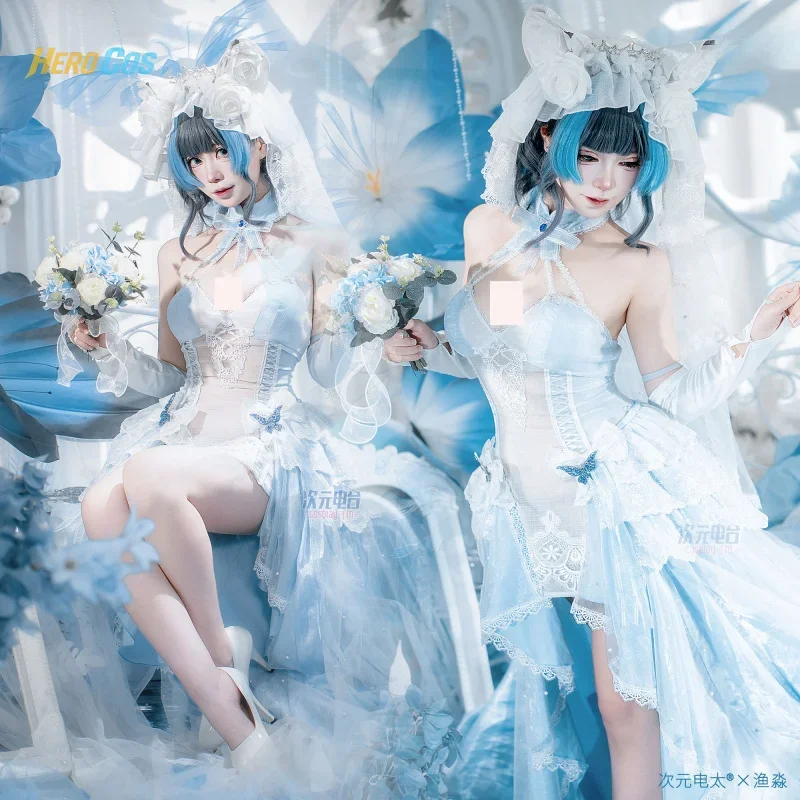 أزياء جديدة من Azur Lane HMS شيشاير التأثيرية للذكرى الثامنة فستان الزفاف لحفلات الهالوين ملابس لعب الأدوار للنساء HERO Cos 2026 #2