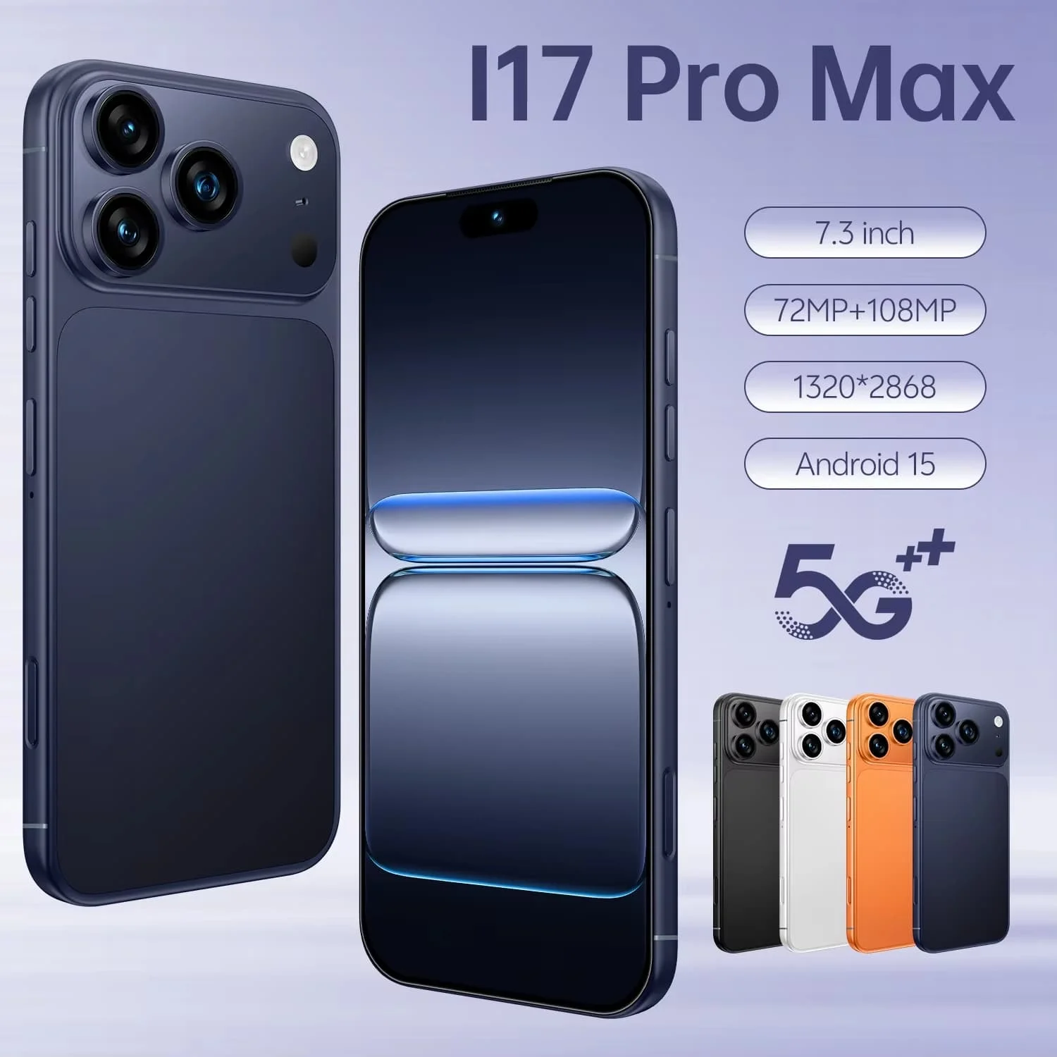 

Hot 2025 New i17 Pro Max 7.3 inch HD 4K Android 15 16GB+1TB 8000mAh Battery 4G 5G Dual Sim Card WiFi GPS