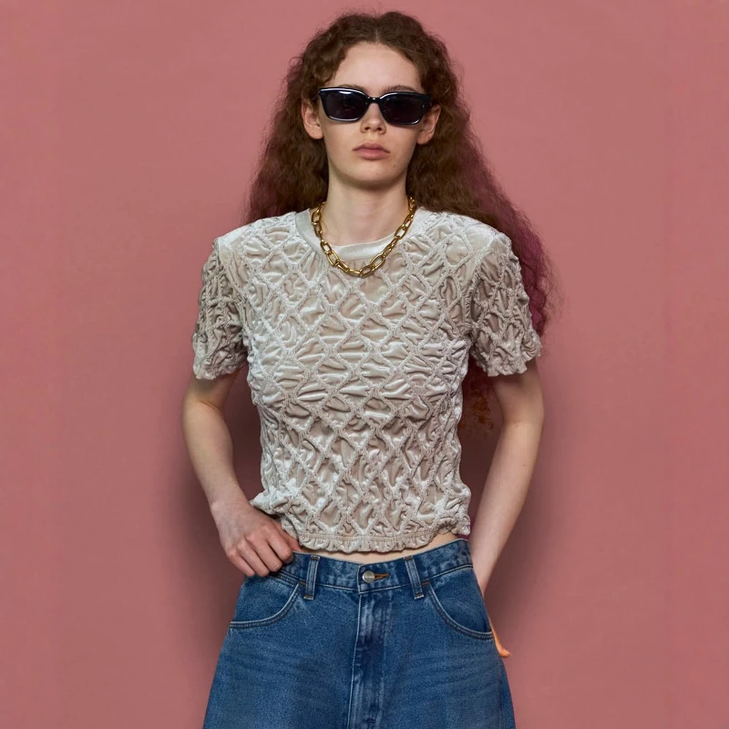 

Torowee Velvet Texture Casual Top Versatile Polyester Fabric round Ne ort Sve Women's irt Geometric Pattern ort Le...