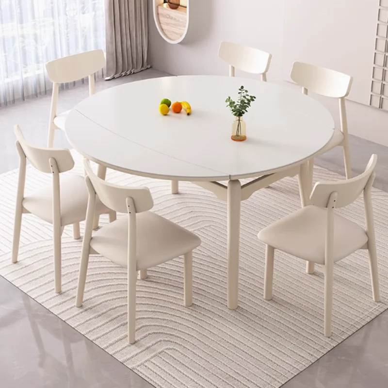 Table à Manger Pliante Moderne et Luxueuse de Style Nordique, Modèle Ovale, Disponible en Blanc, Idéal pour un Restaurant poumons, Mobilier de Maison