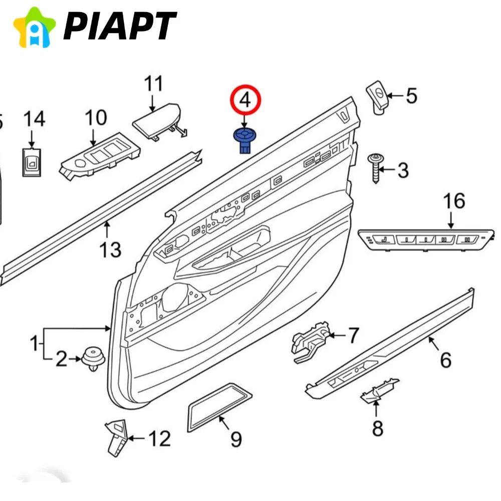10 Stück OE # 07147265039 Tür- und Seitenverkleidungs-Schraubdichtung mit Dichtmittel für BMW & Mini 07-14-7-265-039 – Detail 6