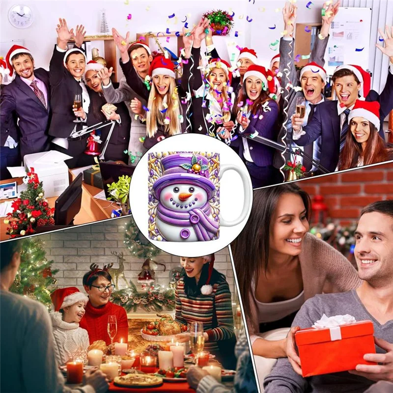 ABWR-クリスマステーマコーヒーマグ雪だるまコーヒーカップホットチョコレート用視覚効果パターンウォーターカップフェスティバルマグ