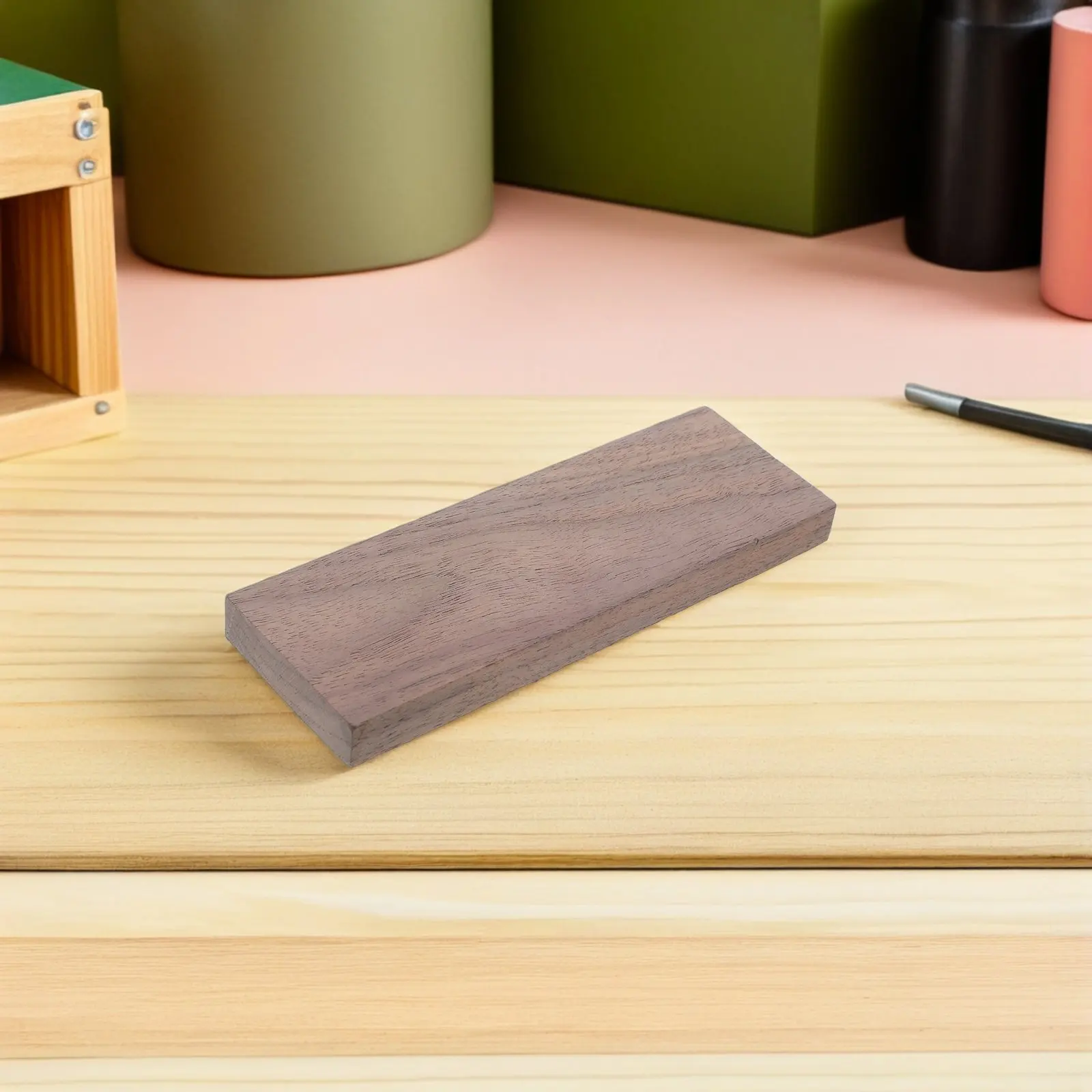 4Pcs Kitchen Knife Handle Replacement Walnut Wood Blanks 12x4cm Non Slip Chef Cutter Grip DIY Knife Handle Material Cutter