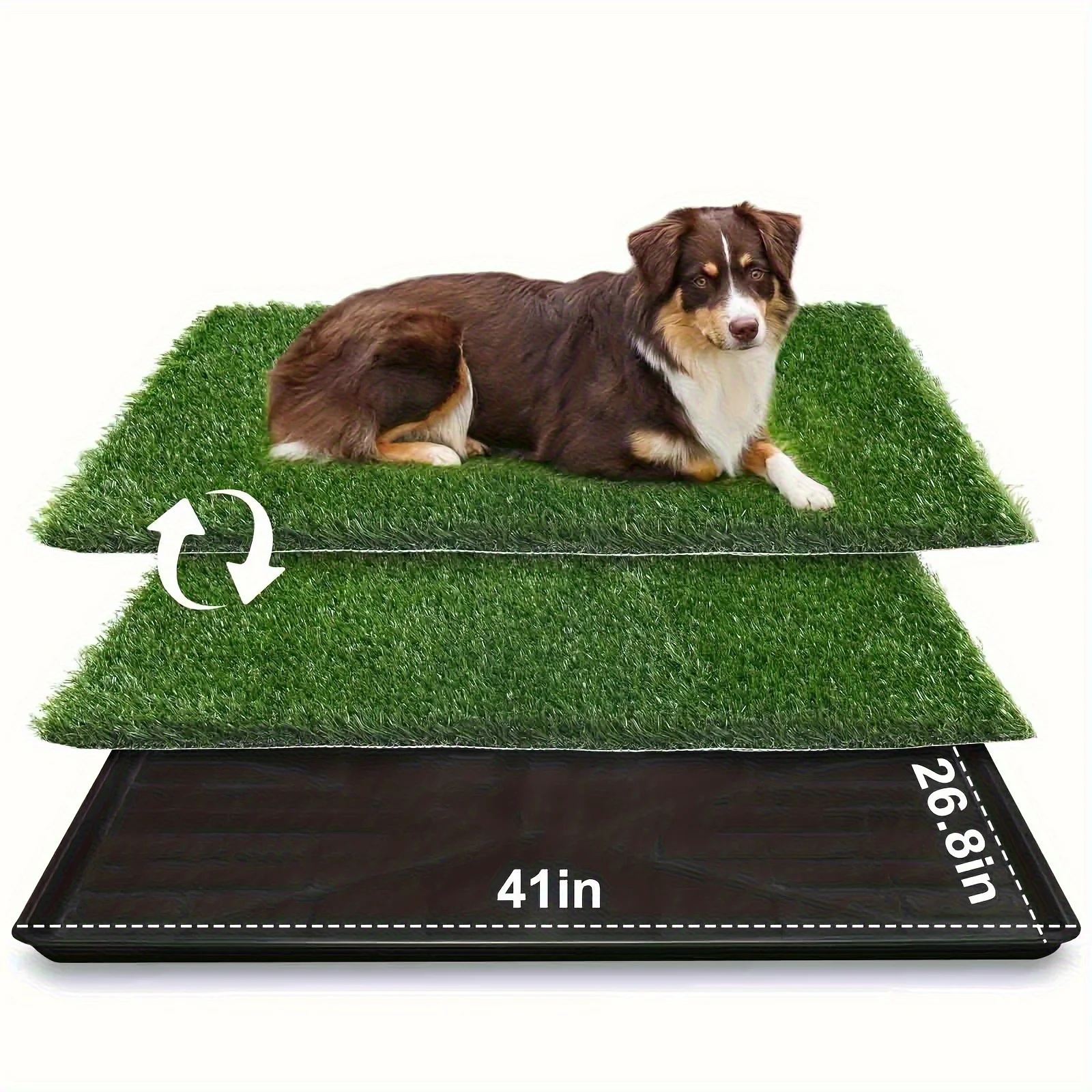 

Luxury Artificial Dog Grass Patch -Dog Litter Box with 2-Pack Replacement Artificial Grass, Large, Washable, Odor-Resistant Potty for Indoor/Outdoor Use - Portable Pet Training Turf with Tray System for Easy Cleanup, Urine Pad, Bathroom