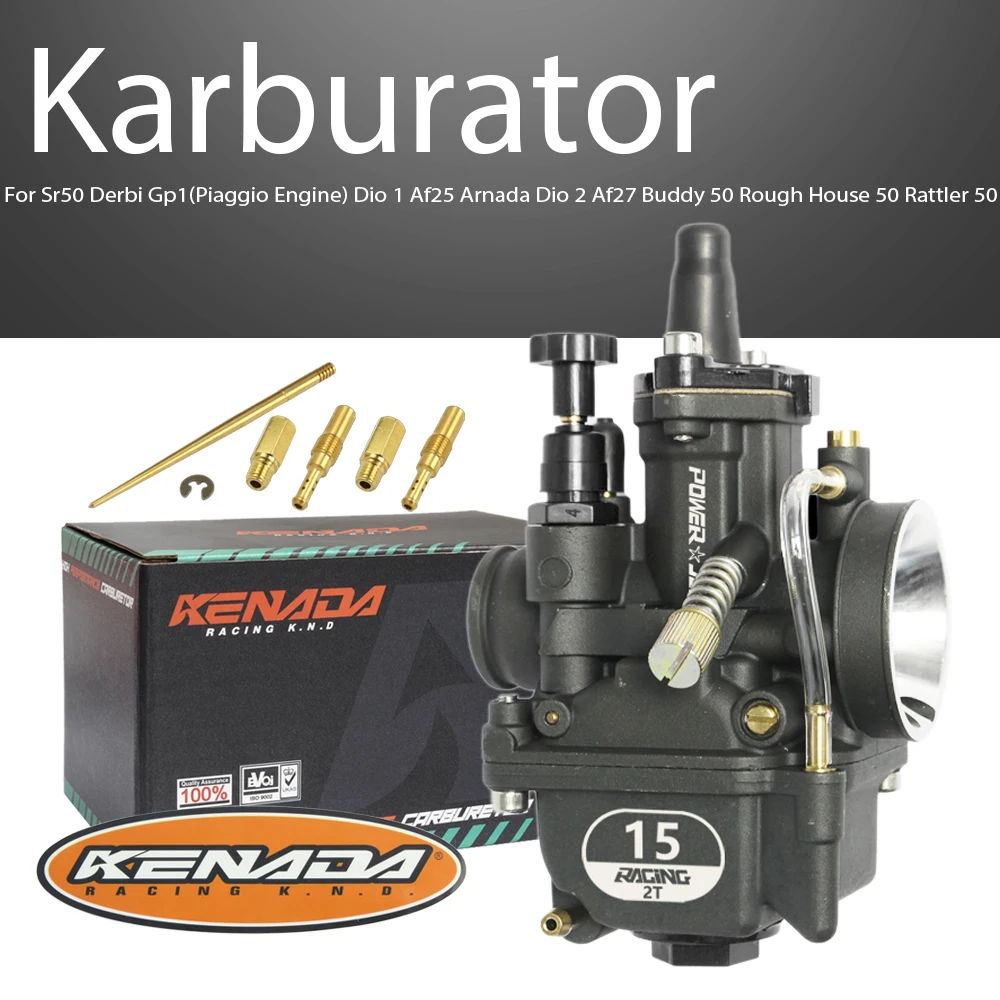 KENADA RACING Mini PWK Carburetor 15-23mm 50-125cc For 2/4T Scooters Tuono SR AMICO SCARABEO SONIC CHRONO EIKON K2 QUADRA 50