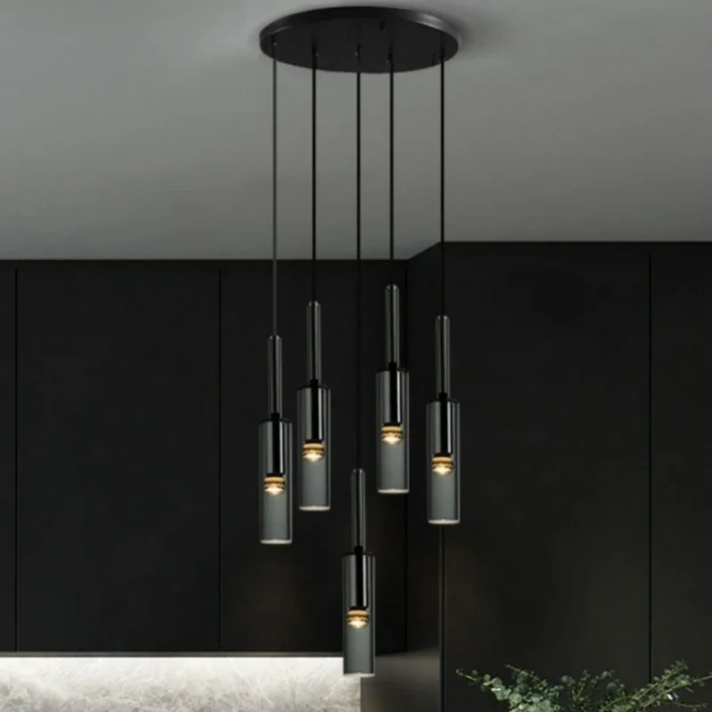 Nordic Minimalist Ceiling Glass LED Chandelier Living Room Bar Counter Bedroom Bedside Pendant Lamp Home Decor Lighting Fixtures