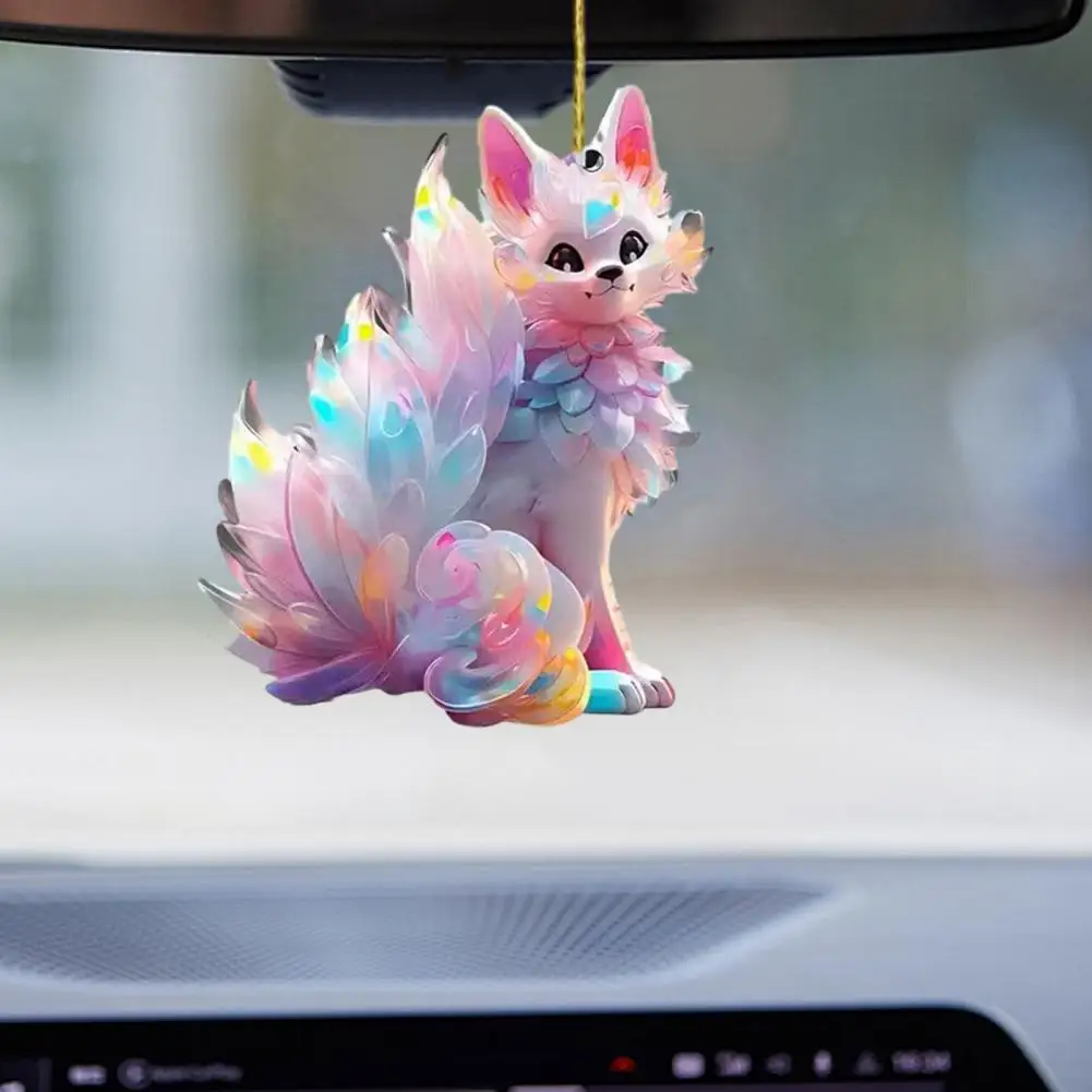 Squirrel Car Pendant Long-lasting Car Decor Car Pendant Squirrel Ornament with Lanyard Hanging Keychain Decoration for Personal