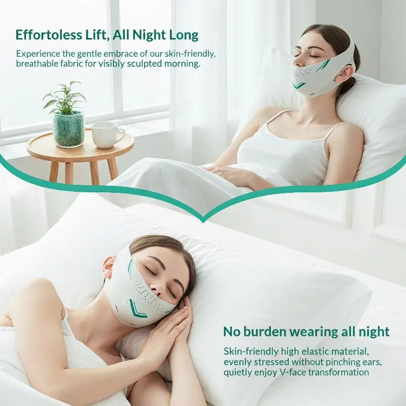 Sleep Chin Up Lifting Belt V Line Shaping Face Mask Soft Elastic Face Sculpting Strap for Women Men Facial Contouring view 3