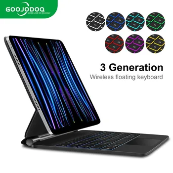 GOOJODOQ clavier magique pour iPad Pro 11 13 2024 M4 Air 6 Air 4 Air 5 10.9 pour iPad Pro 12.9 M2 10e génération pour clavier iPad
