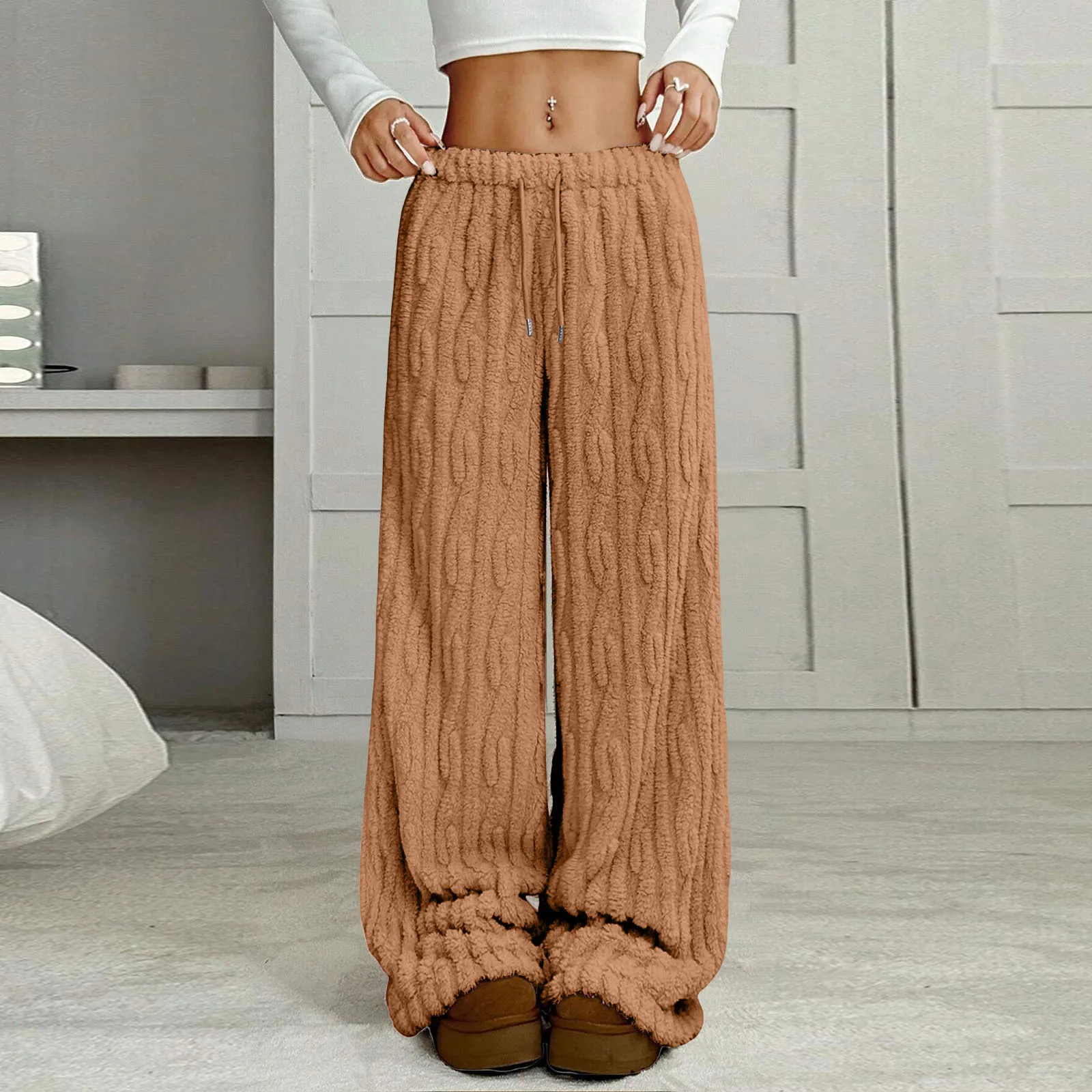 

Plush Pajama Pants Women's Sleepwear Autumn Winter Casual Pants Home Clothes Comfortable Soft Fabric Fleece Warm Sleep Pants