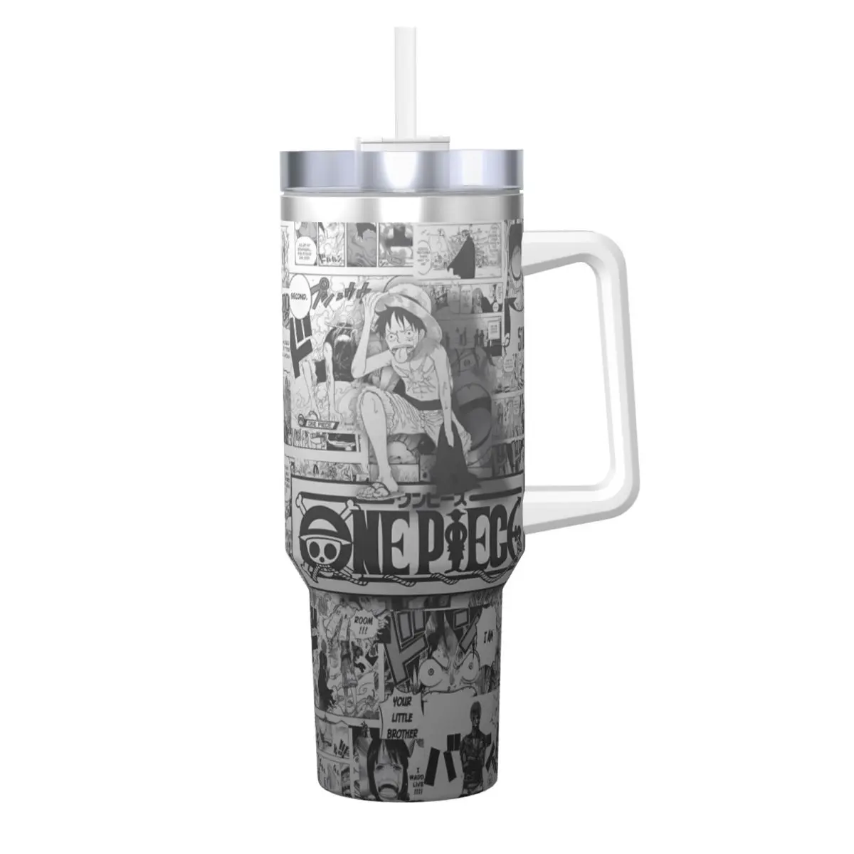 O-One Anime P-Piece Stainless Steel Tumbler Travelist Thermal Cups With Straws and Lid Large Mugs Cup Cold Drink Water Bottle