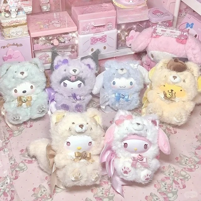 

Original Sanrio Characters Fox Island Series Vinyl Plush Blind Box Anime Figure Kt Pochacco Cinnamoroll Melody Kuromi Toy Gifts