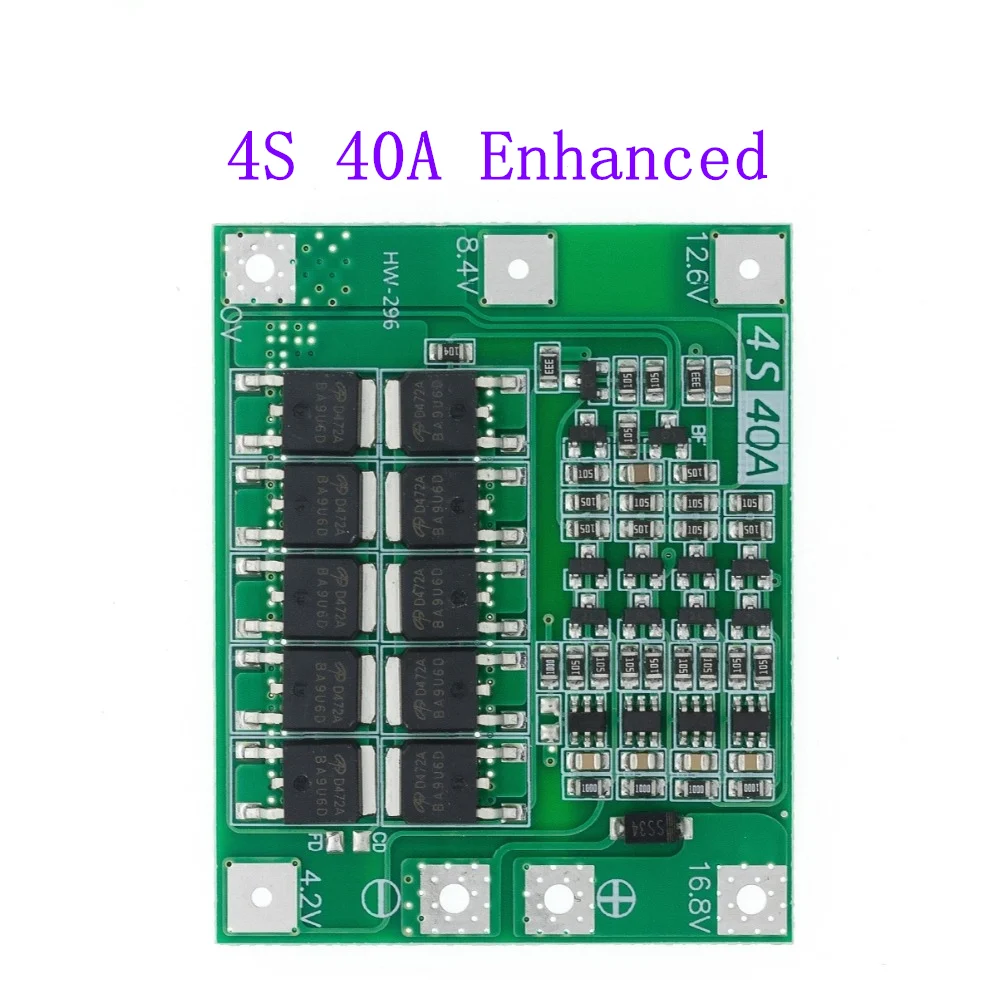 3S 4S 40A 60A Li-ion Lithium Battery 18650 Charger PCB BMS Protection Board with Balance For Drill Motor 14.8V 16.8V Lipo Module