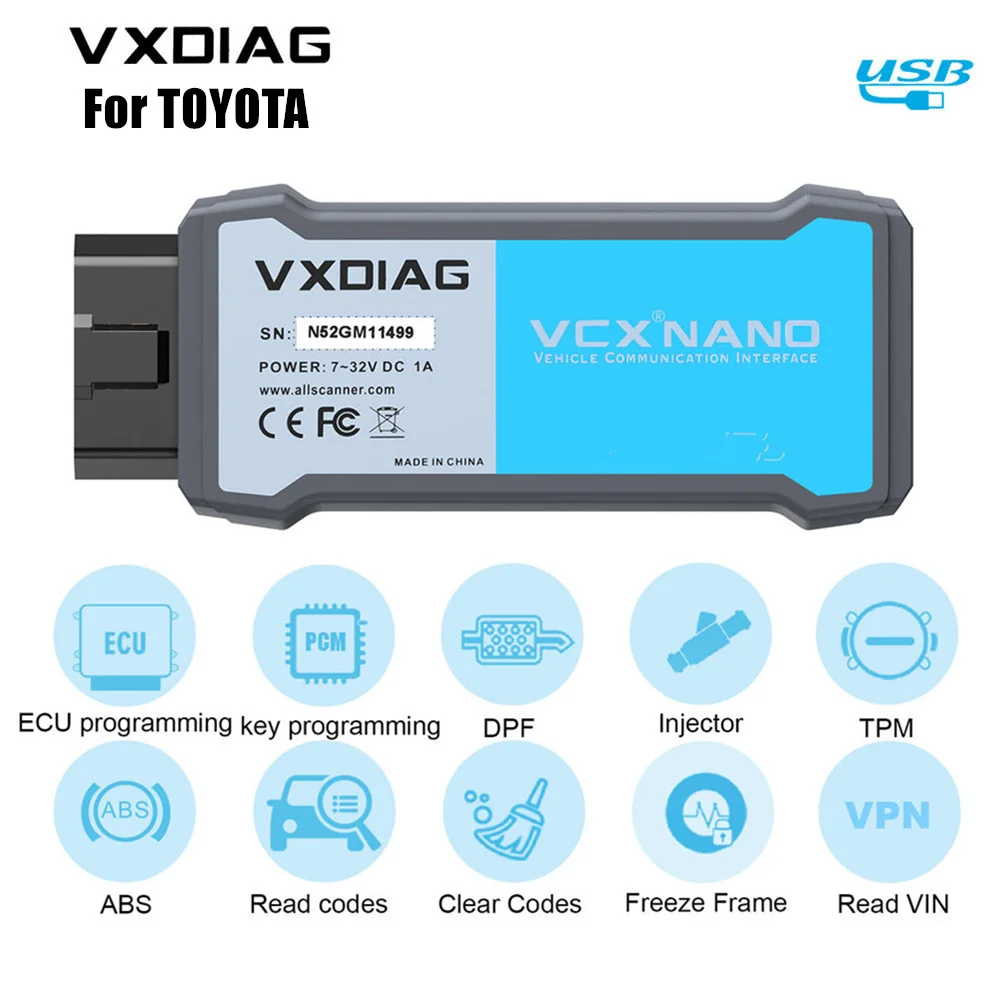 VXDIAG VCX NANO For TOYOTA TIS Techstream V18.00.008 Compatible with SAE J2534