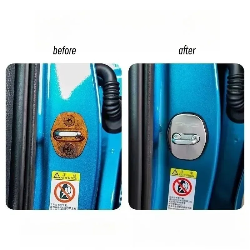 BYD 4pcs Car Door Protective Cover Stainless Steel for BYD Atto 3 Yuan Plus Song Plus Seal Dolphin Sealion Tang Qin Han Seagull