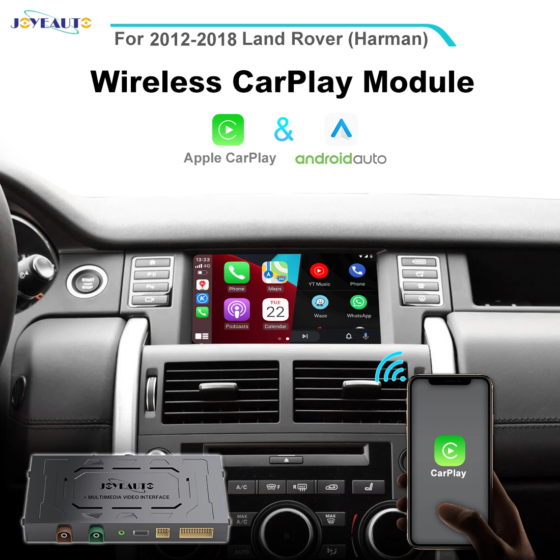 

Joyeauto беспроводной Apple CarPlay для Land Rover Discovery Sport & Discovery 5 Jaguar F-Pace Android Автомобильное Зеркало Wifi iOS15 Car Play