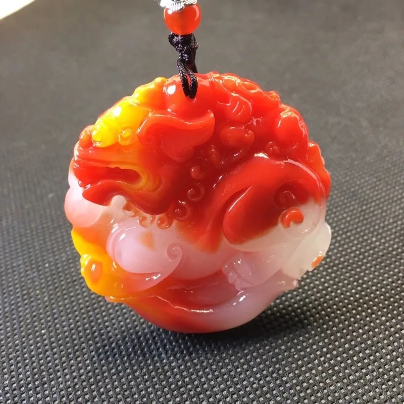 

Bloodstone Jade Flame Red Mother Pixiu Jade Pendant