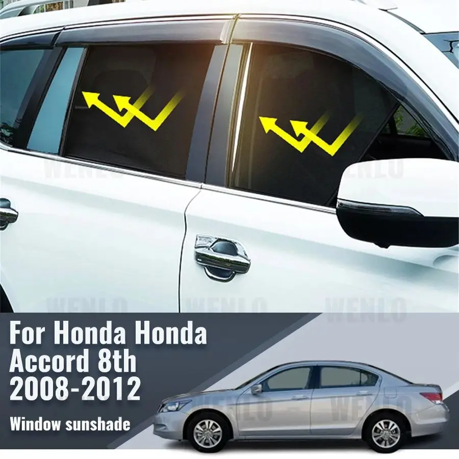 For Honda Accord 8th 2008 2009 2010 2011 2012 Magnetic Car Sunshade Visor Front Rear Windshield Curtain Side Window Sun Shade