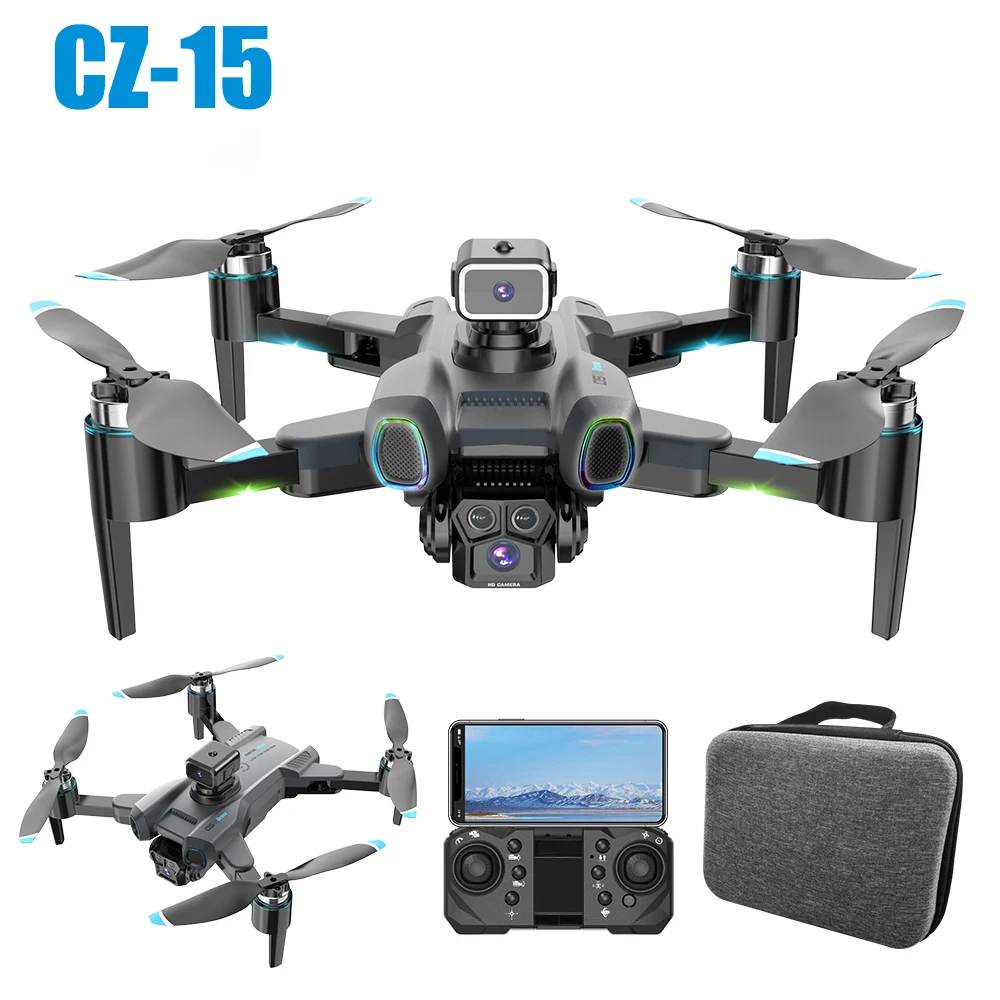 

LED Drone 4K Professinal 30 km With Camera 8K Quadcopter RC Helicopter FPV Dron Obstacle Avoidance Aerial Aircraft UAV CZ15 toys