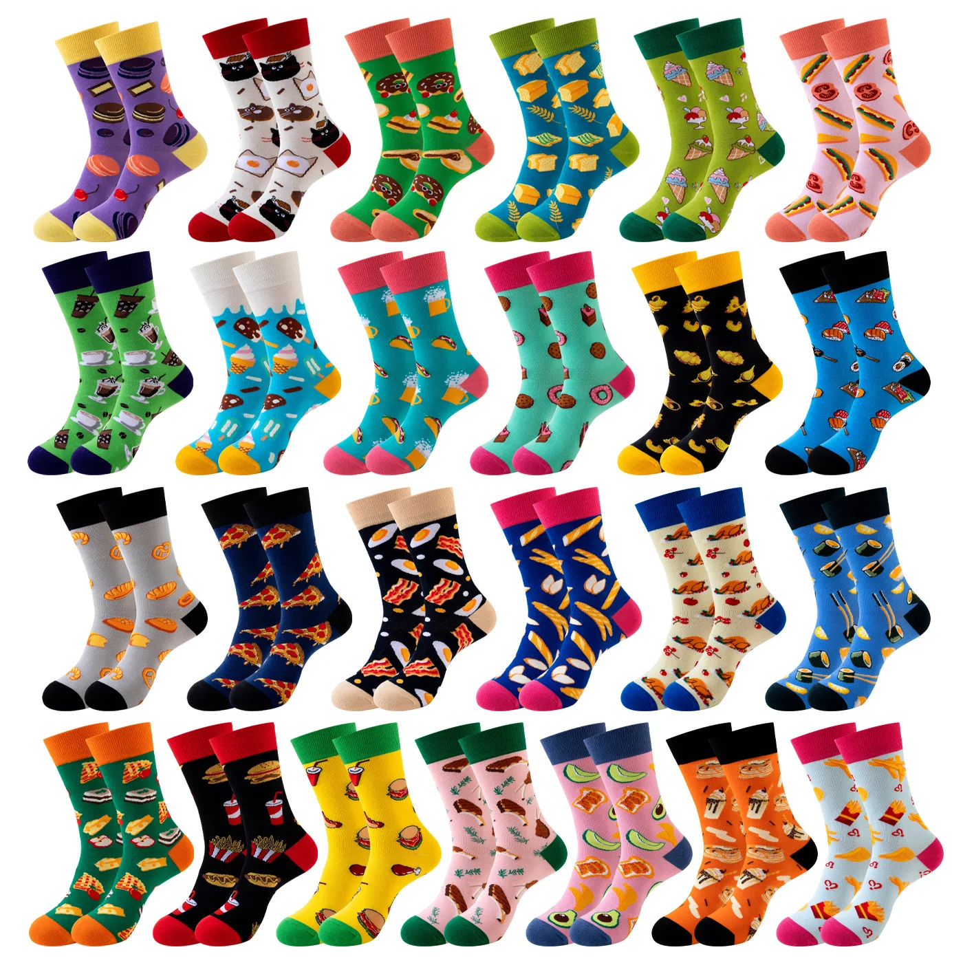 Cartoon Obst Eis Sushi Sandwich Hamburger Reine Baumwolle INS Mode Marke Net Rot Lässige Mode Socken für Männer und Frauen