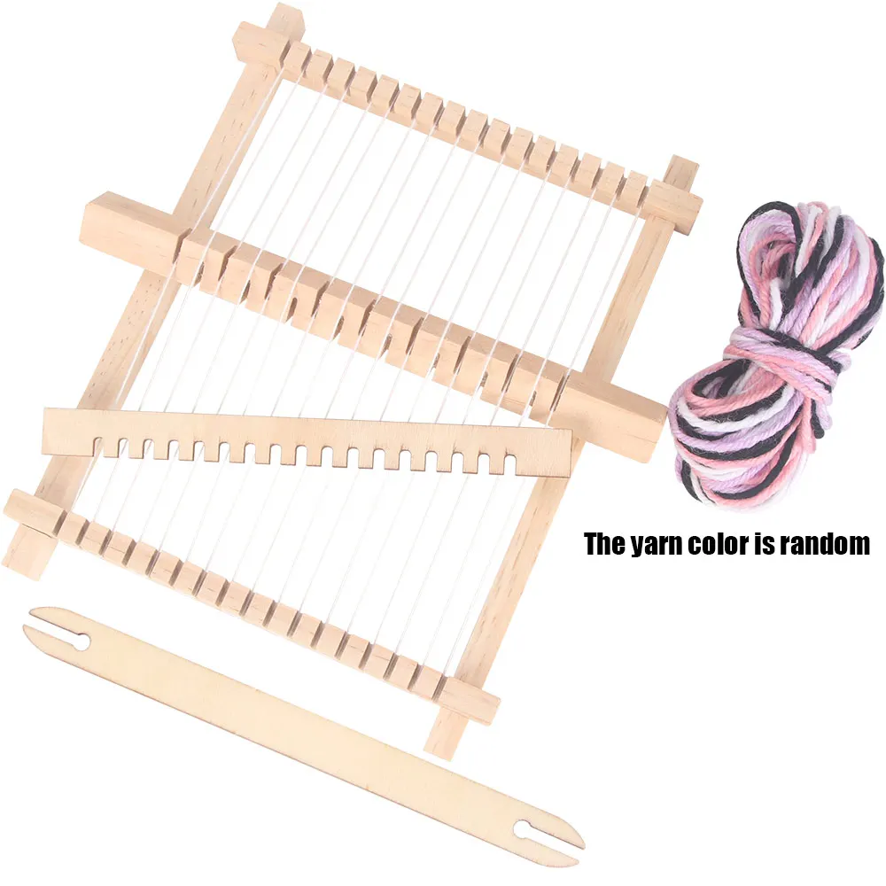 DIY Small Wooden Weaving Loom Kit Hand-Woven Tools Multifunctional Woven Set Craft Yarn Hand Scarf Knitting Machine-Mini Size view 4