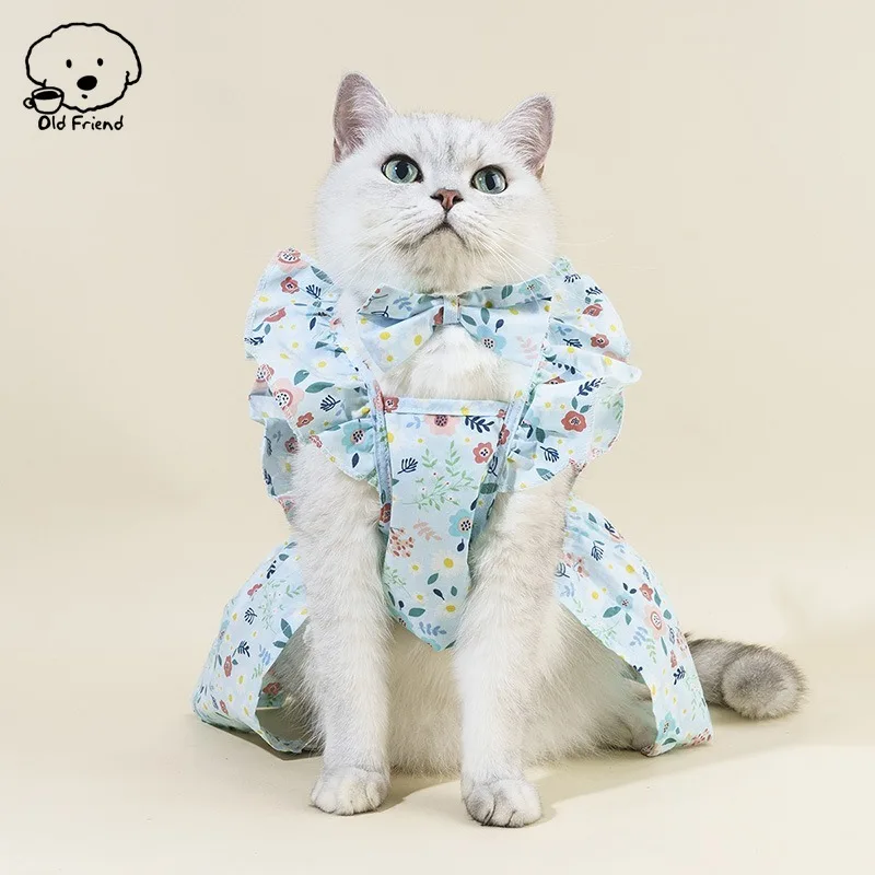 2024 New Summer Pet Princess Dress Lovely Cotton Pet Princess Skirt for Puppy Breathable Comfortable Dog Cat Dress Pet Clothes