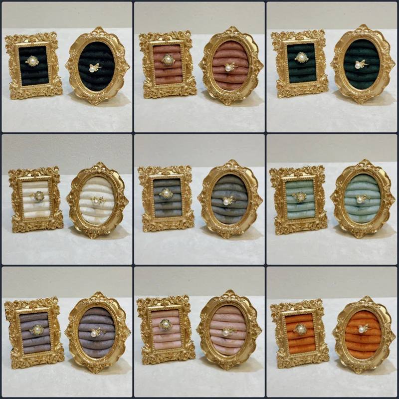 

Vintage Ring Display Stand Picture frame shape Earring Tray exquisite small size ornament jewelry organizer rack