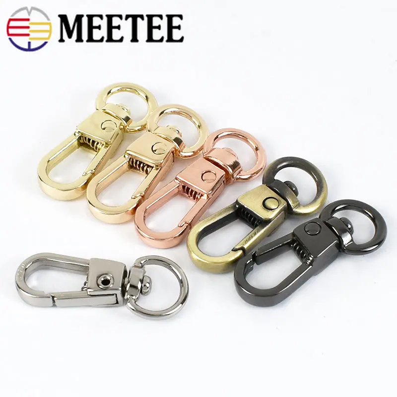

Meetee 10/20Pcs 8mm Metal Swivel Lobster Buckles Spring Snap Clip Clasp Bag Belt Dog Collar Strap Carabiner Hook DIY Accessories