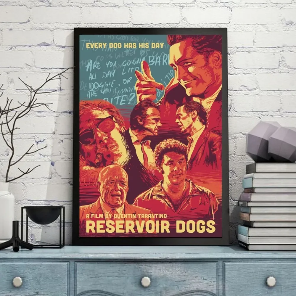 Movie Reservoir-Dog Poster Self-adhesive Art Poster Retro Kraft Paper Sticker DIY Room Bar Cafe Vintage Decorative Painting