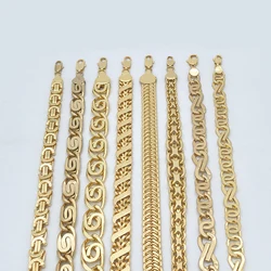 Dubai Fashion Jewelry Necklaces Set Hand Chain Big Size 45CM African Gold Plated Copper Link Chains Bracelet Jewellery Gifts