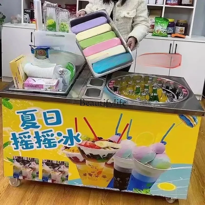 

Ice cream smoothie integrated equipment cart, summer stall machine