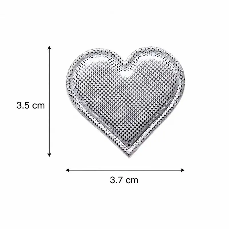 100 Stück herzförmige Ultraschall-Haarspangen 3,5x3,7cm glänzende Schleifendekorationen für Hut- und Taschenapplikationen – Detail 6