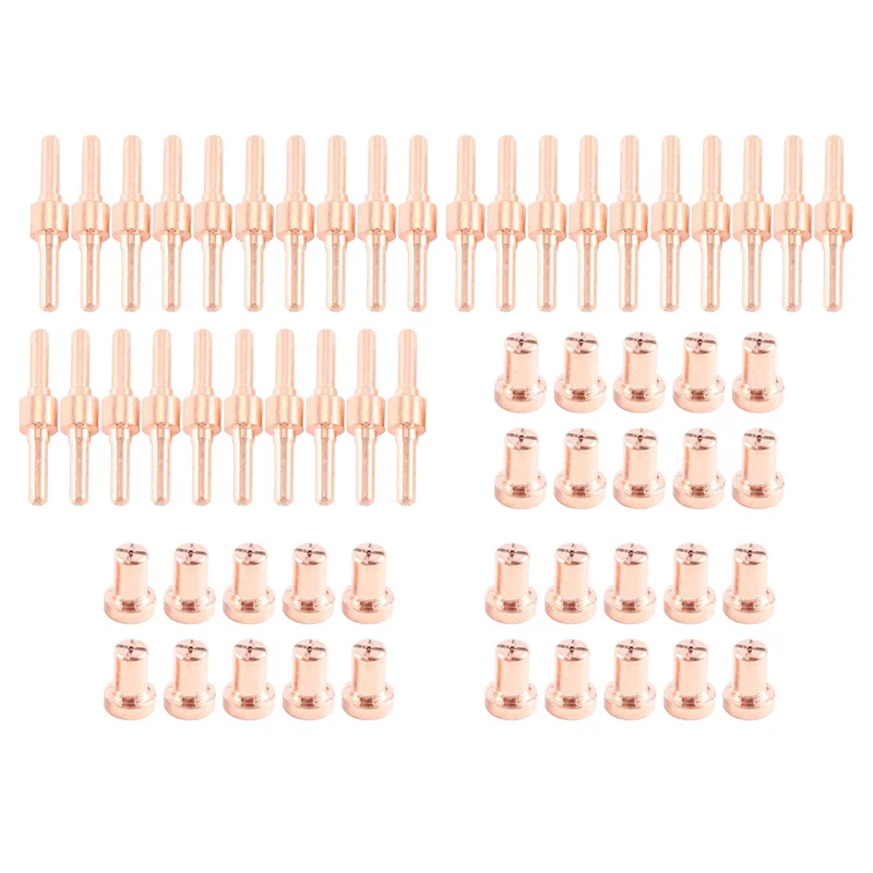 

ABBN-60Pcs Red Copper Extended Long Plasma Cutter Tip Electrodes&Nozzles Kit Consumable For PT31 LG40 40A Cutting Welder Torch