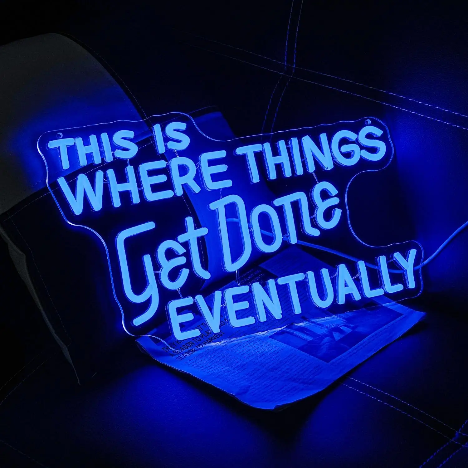 LED Neon Sign This Is Where Things Get Done Eventually USB Wall Night Light for Office Study Studio Bedroom Home Decor Gift