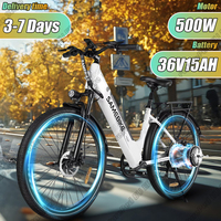 SAMEBIKE RSA-01 Electric Bicycle 500W Powerful Motor 36V15AH Lithium Battery E-bike 27.5 Inch Fat Tire All Terrain Electric Bike