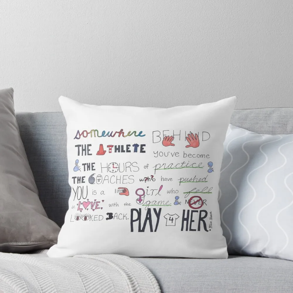 

Mia Hamm Quote Art Throw Pillow Room decorating items christmas supplies pillow