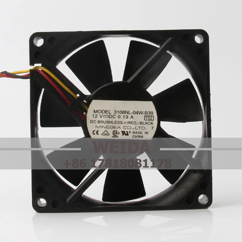 

3108NL-04W-B39 Case CoolingFan for NMB DC12V 0.19A EC AC 80X80X20MM 8CM 8020 3-wire double ball bearing chassis heat dissipation