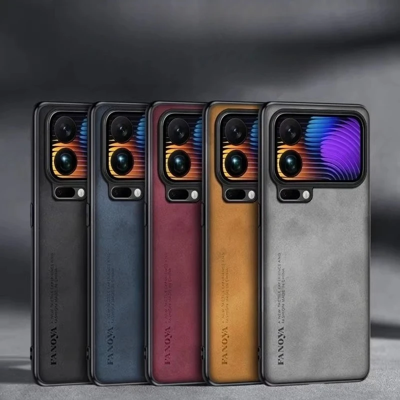 حافظة هاتف رجل الأعمال الفاخرة لهاتف Xiaomi 17 Pro Max 15T 14T Pro 5G من جلد الغنم غطاء خلفي شامل للعدسات