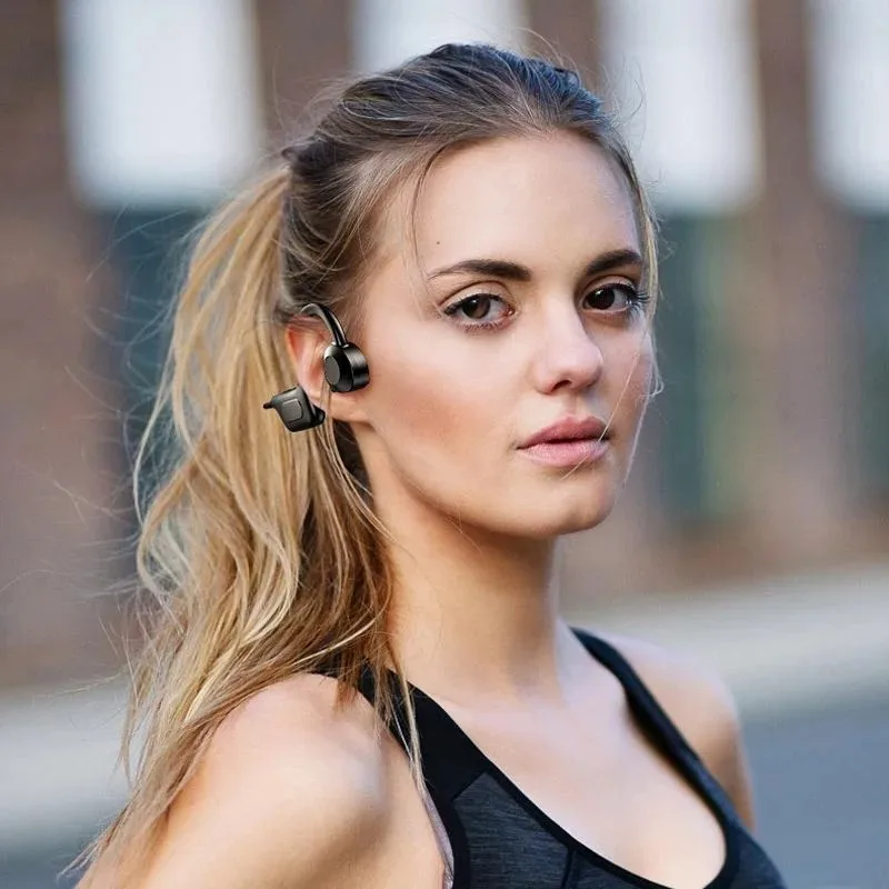 Earphones Wireless Bluetooth Bone Conduction Headphones Neckband Sport Headset running music earphones with TF Card MP3 Player