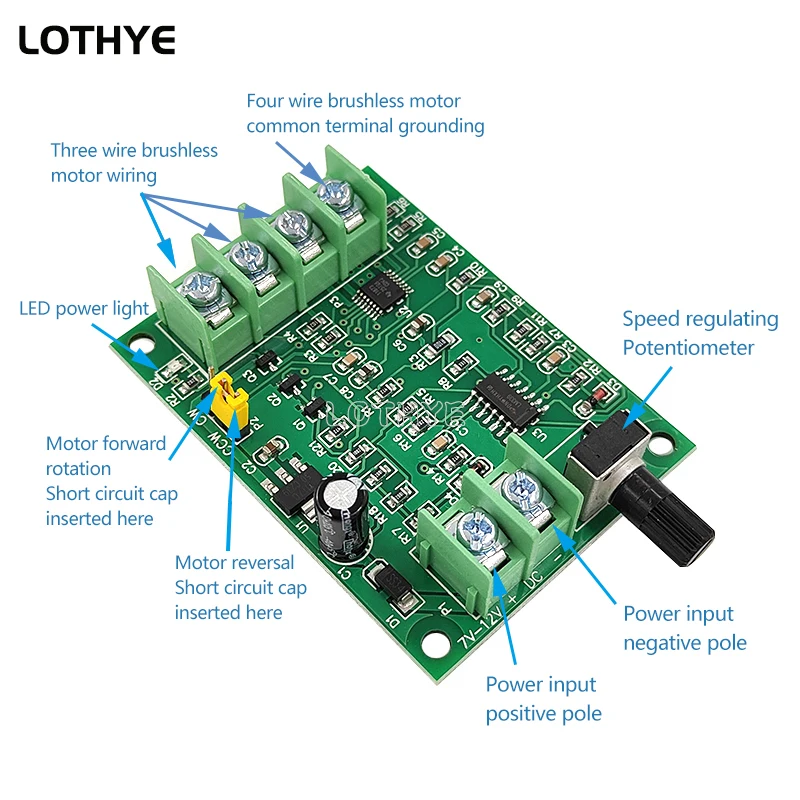 DC Brushless Motor Driver Board Speed Control Board 7V-12V With Reverse Voltage Over Current Protection For Hard Drive Motor